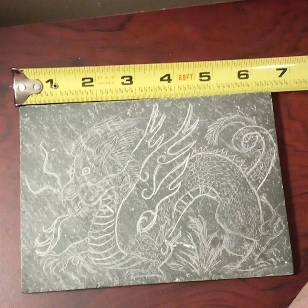 Handmade Etched Dragon Slate Plaque - Picture 4 of 9